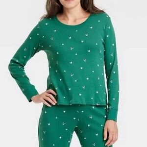 Wondershop Forest Green Patterned Long Sleeve Tee